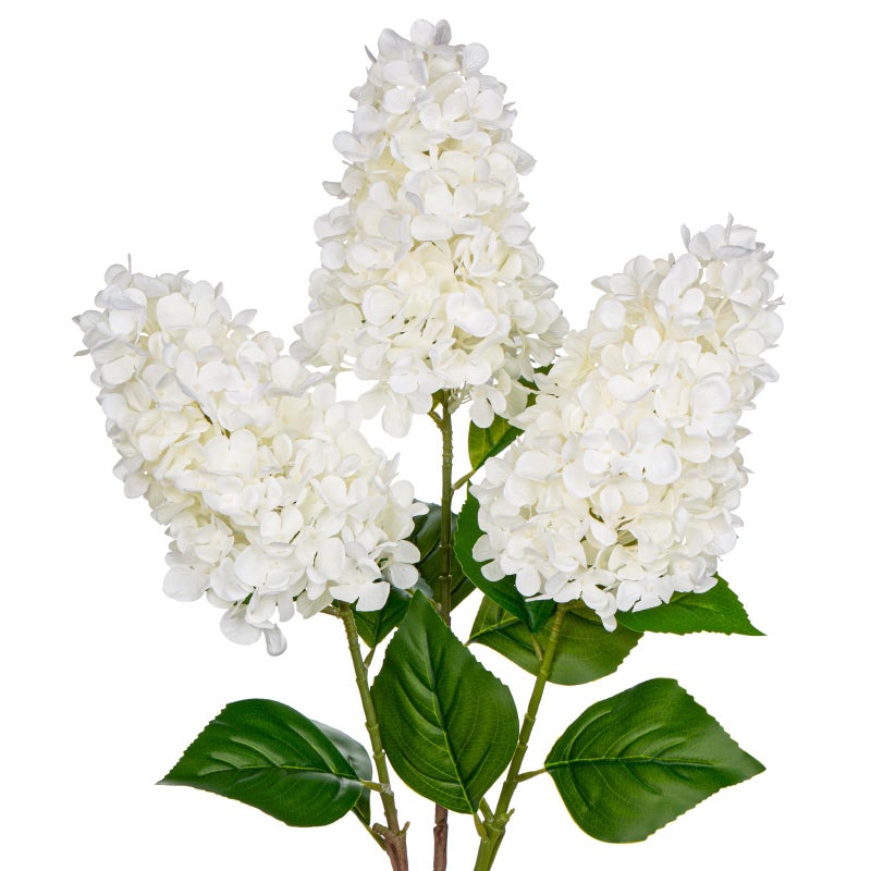 Arborus 3PCS Fake Flowers Hydrangea Artificial Flowers 28"" Long Stem White Faux Flowers for Vase  Real Touch Silk Flowers D?cor for Floral Arrangement Home Farmhouse Office Hotel Decoration - Image 1